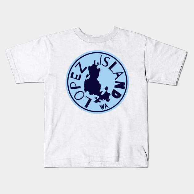 Lopez Island, WA in Blue Kids T-Shirt by alepekaarts